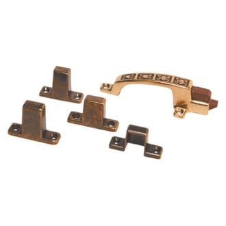 RV Designer® - 1.4"W x 4.0"L Antique Bronze Door Latch with 4 Strikes