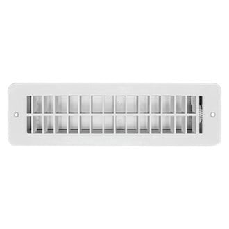 RV Designer® - 2.25" x 10" White Plastic Dampered Floor Register