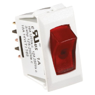 RV Designer® - Single SPST On/Off Rectangular White /Red Illuminated Multi Purpose Switch