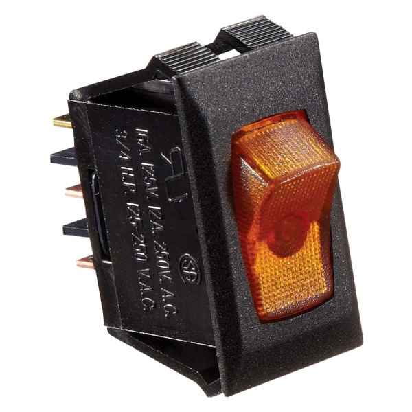 RV Designer® - Single SPST On/Off Illuminated Black /Amber Multi Purpose Switch