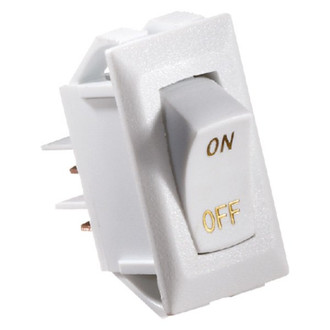 RV Designer® - Single SPST On/Off Rectangular Labled White Multi Purpose Switch