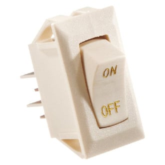 RV Designer® - Single SPST On/Off Rectangular Labled Ivory Multi Purpose Switch