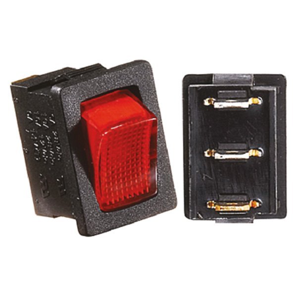 RV Designer® - Single SPST On/Off Illuminated Black /Red Mini Multi Purpose Switch