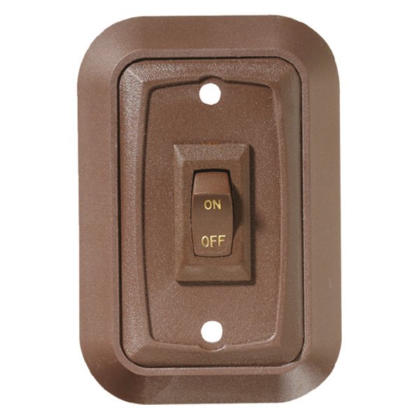 RV Designer® - Single SPST On/Off Labled Brown Lighting Switch
