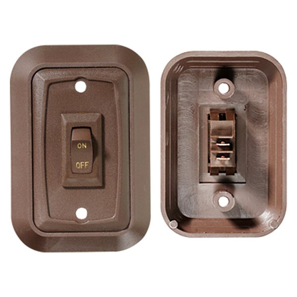 RV Designer® - Double SPST On/Off Labled Brown Lighting Switch