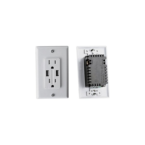 RV Designer® - Dual Outlet Plate & 2 USB Charging Ports