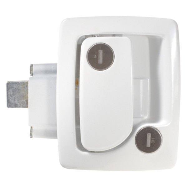RV Designer® - Trimark™ White Powder Coated Standard Key Travel Trailer Entry Door Lock with Dead Bolt
