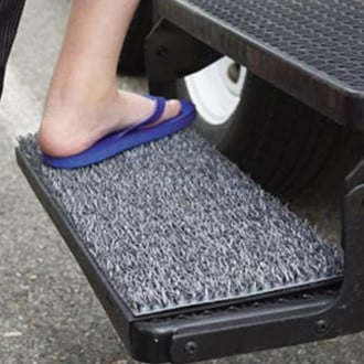 Safety Step® - Sand Away™ Charcoal 22"W Turf Wrap Around Straight Entry Step Rug for 11"D Steps