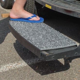 Safety Step® - Sand Away™ Charcoal 22"W Turf Wrap Around Curved Entry Step Rug for 8.5"D Steps