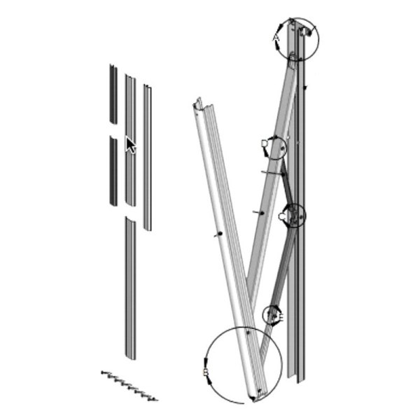 Solera Awnings® - 5.7' White Manual Standard Flat Awning Support Arm 1 Piece