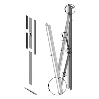 Solera Awnings® - 5.7' White Manual Standard Flat Awning Support Arm 1 Piece