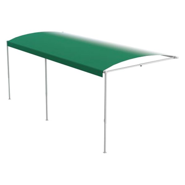 Solera Awnings® - Destination™ 20'W x 9.8'Ext. Green Vinyl Manual RV Patio Awning Roller Assembly & White Hardware