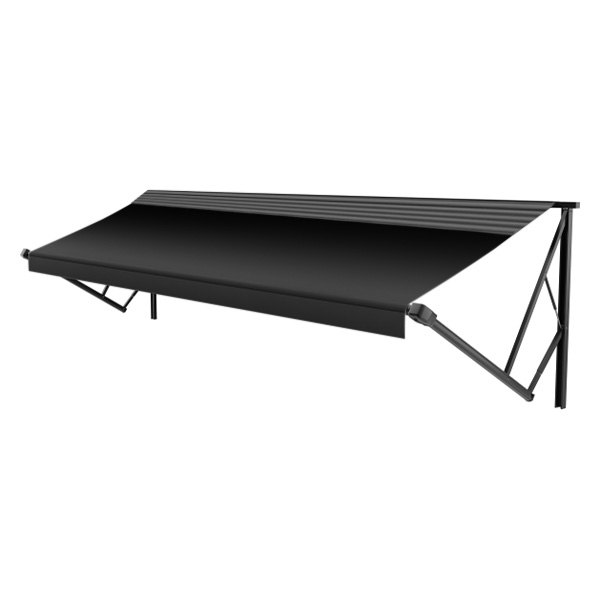Solera Awnings® - XL™ 21'W x 9.8'Ext. Black Vinyl Power RV Patio Awning Roller Assembly & Black End Caps