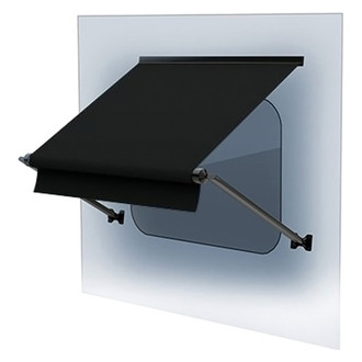 Solera Awnings® V000335447 - Standard™ 108"W x 18"Ext. Black Vinyl Standard RV Window Awning Roller Assembly with Black Aluminum Weather Shield