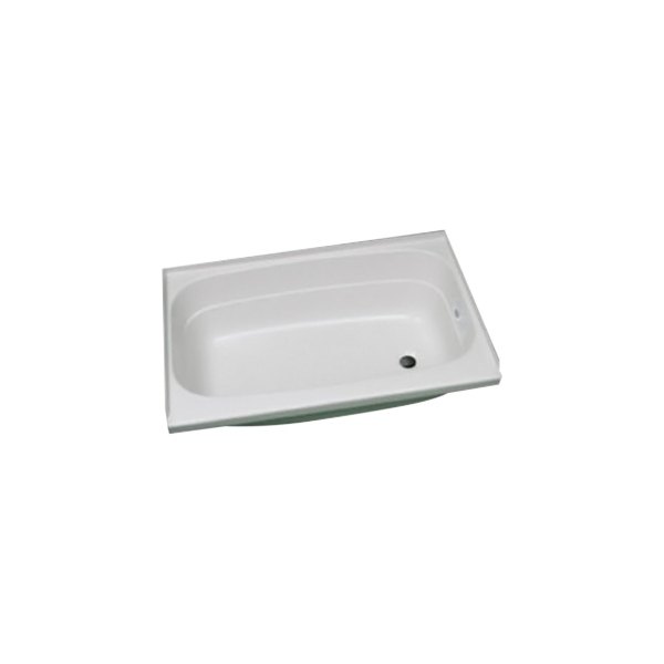 Bri-Rus® - White Plastic Rectangular Bath Tub with Right Hand Drain