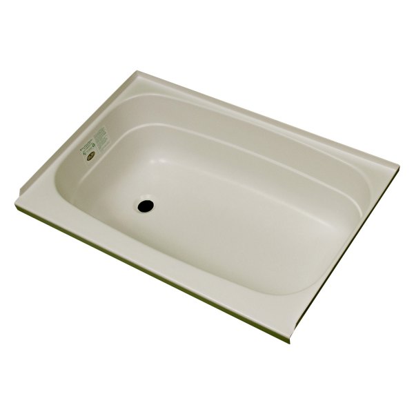 Bri-Rus® - Parchment Plastic Rectangular Bath Tub with Left Hand Drain