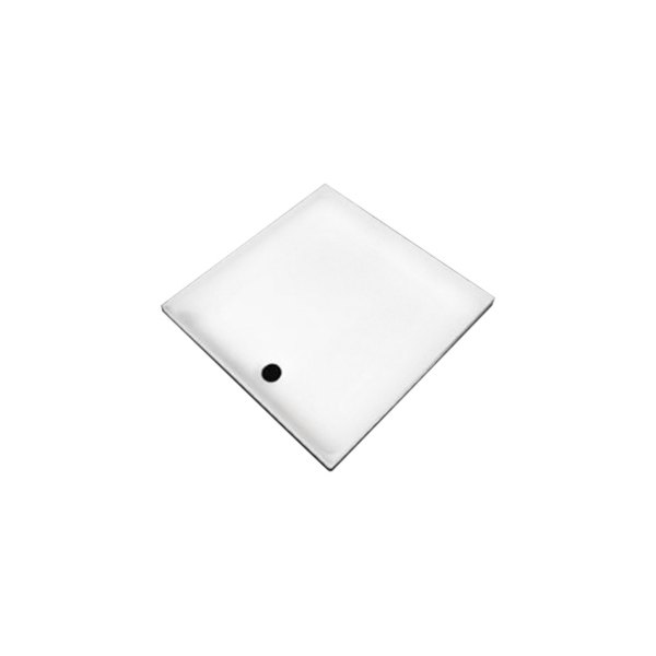 Bri-Rus® - White Plastic Square Shower Pan with Center Drain