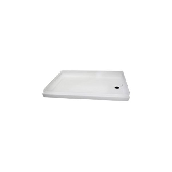 Specialty Recreation® - White Plastic Rectangular Shower Pan with Right Hand Drain