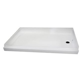 Specialty Recreation® - White Plastic Rectangular Shower Pan with Right Hand Drain (36"L x 24"W)