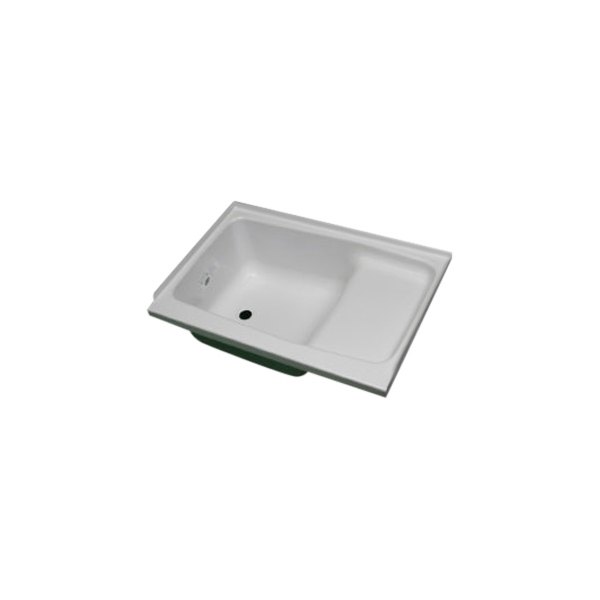 Bri-Rus® - White Plastic Rectangular Step Bath Tub with Left Hand Drain