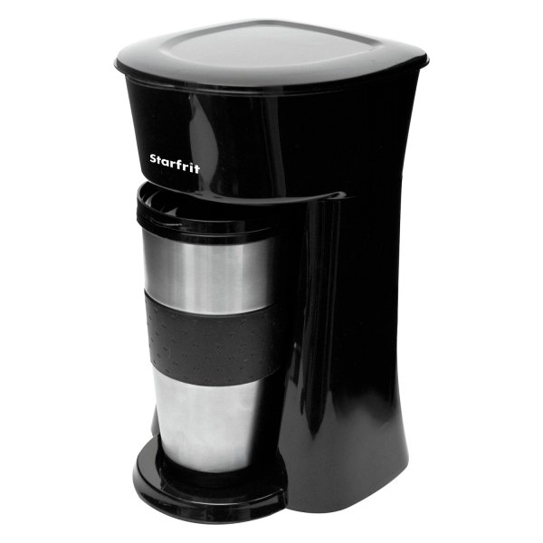Starfrit® - 600W Black/Silver Drip Coffee Maker with 12 oz. Thermal Mug