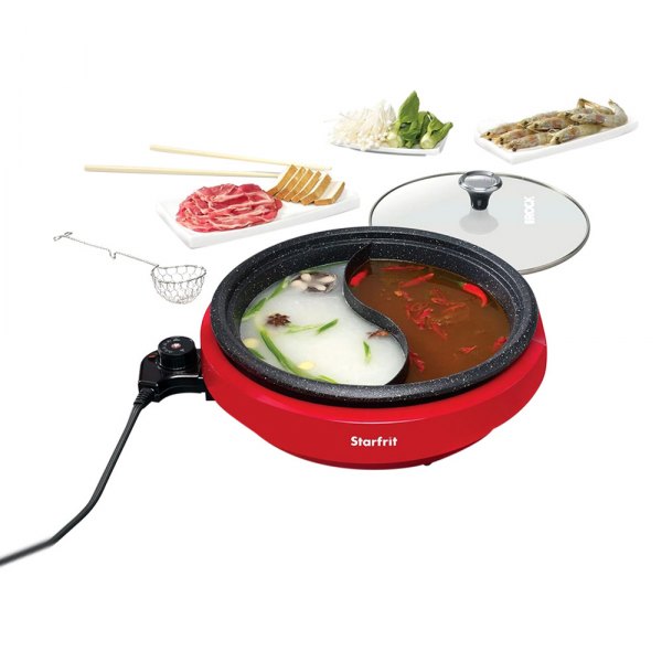 Starfrit® - 1200W Red Dual-Sided Hot Pot