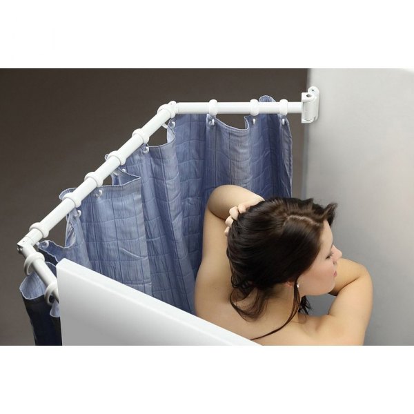 Stromberg Carlson® - White Nickel Extend-A-Shower Curtain Rod