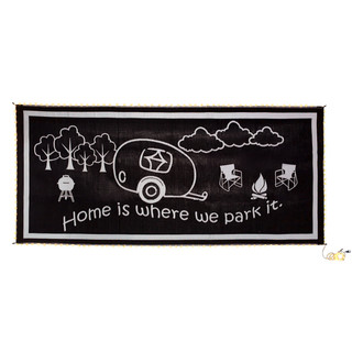 Stylish Camping® - 18'W x 8'L Polypropylene RV Home Design Patio Mat with LED Light