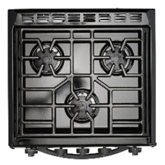 Suburban® - 3 Burners Slide-In Black/Stainless Steel 5800 RTU RV Cooktop with Deluxe Grate & Clear Glass Cover RV Cooktop