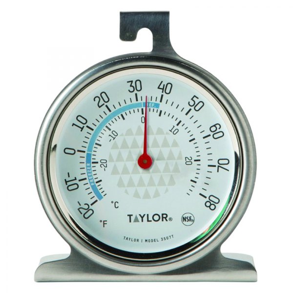 Taylor® - Glass/Stainless Steel Refrigerator/Freezer Dial Kitchen Thermometer