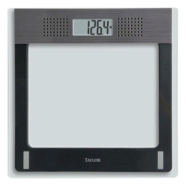 Taylor® - Square Silver Glass 9"W x 9"L Bathroom Scale