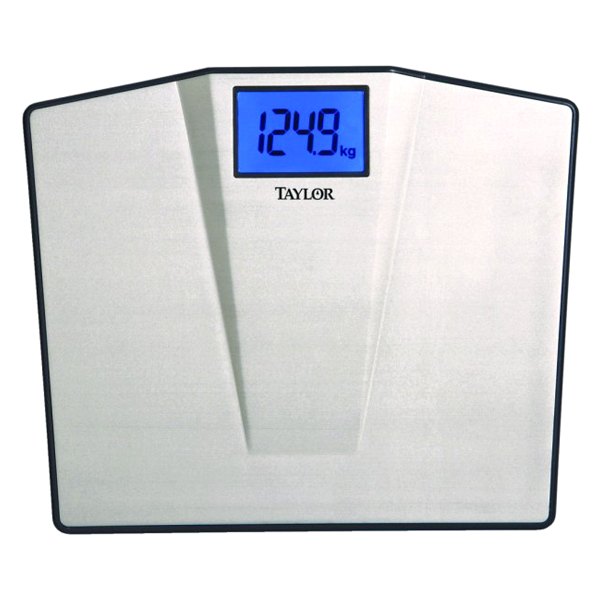 Taylor® - Figured Silver Plastic 13"W x 15"L Bathroom Scale with Backlit