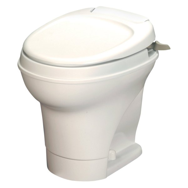 Thetford® - Aqua Magic™ V Foot Pedal Flush White Plastic Low Profile Built-In Toilet with Hand Spray
