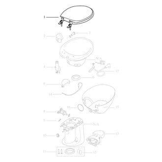 Thetford® 34145 - Bone Plastic Toilet Seat for Style Lite Toilets