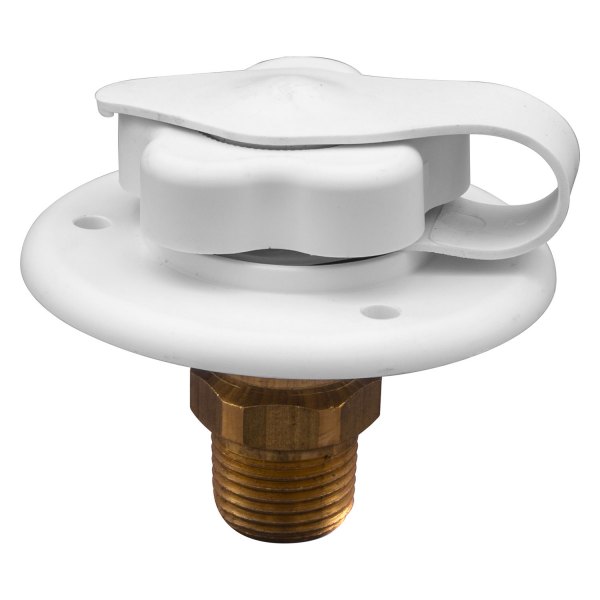 Thetford® - White Plastic City Flush Water Fill with 1/2" MPT Brass Check Valve