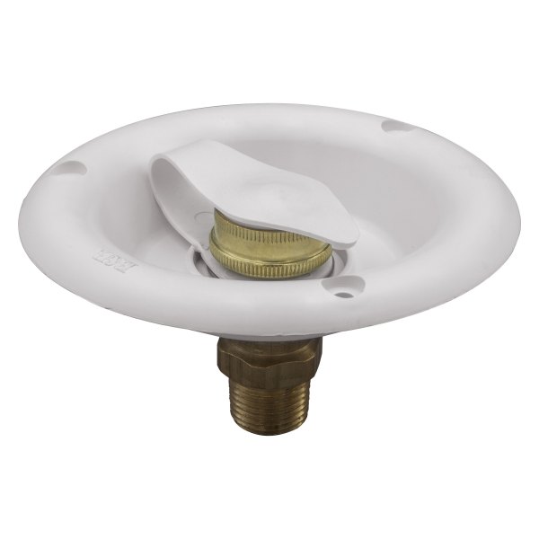 Thetford® - White Plastic City Recessed Water Fill with 1/2" MPT Brass Check Valve
