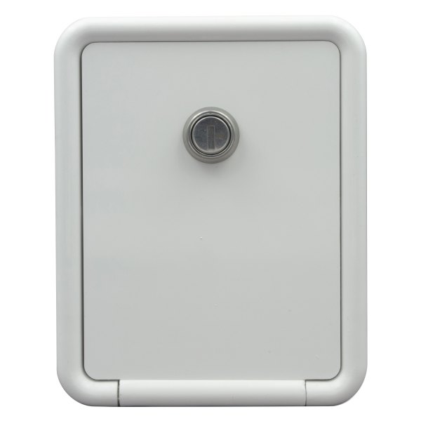 Thetford® - 6-1/4" H x 5" W White Gravity Water Hatch with Key Lock Door