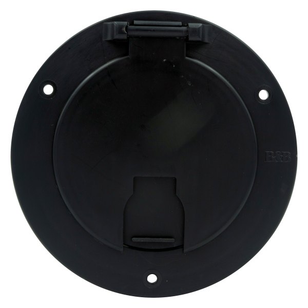 Thetford® - Deluxe 5.1"D Black Round Electric Cable Hatch with Back