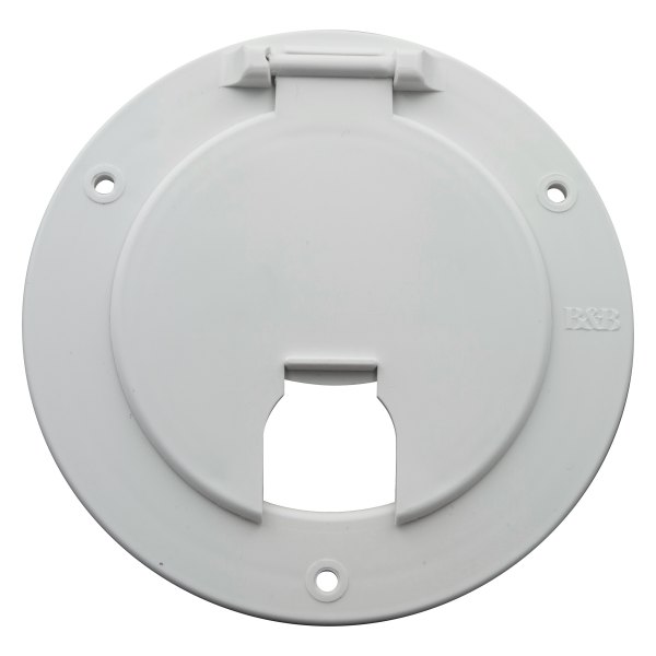 Thetford® - Deluxe 5.1"D Polar White Round Electric Cable Hatch