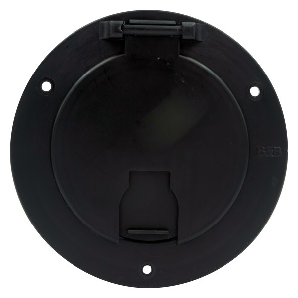 Thetford® - Deluxe 5.1"D Black Round Electric Cable Hatch