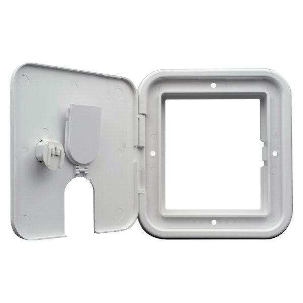 Thetford® - 6.5"H x 6"W Polar White Rectangular Electric Cable Hatch with Door Cutout