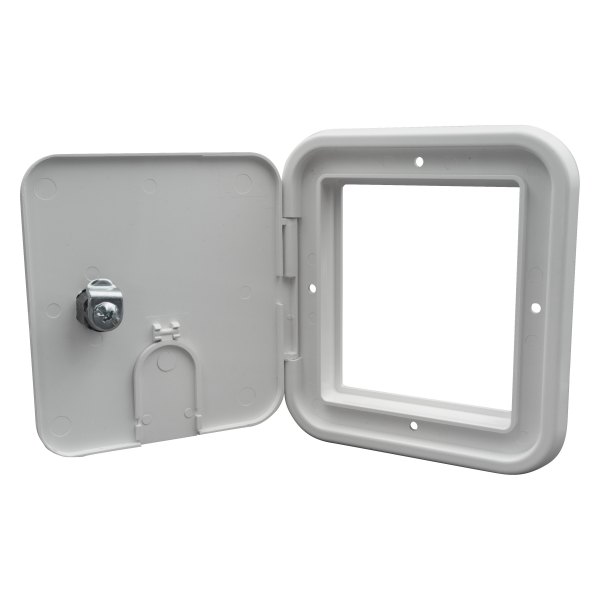Thetford® - 6.5"H x 6"W Polar White Rectangular Electric Cable Hatch with Door Cutout