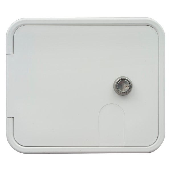 Thetford® - 6.5"H x 7.6"W Polar White Rectangular Electric Cable Hatch with Door Cutout