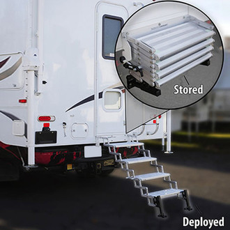 Torklift® - GlowStep Stow N' Go™ Step Storage Manual Aluminum 4 Entry Steps