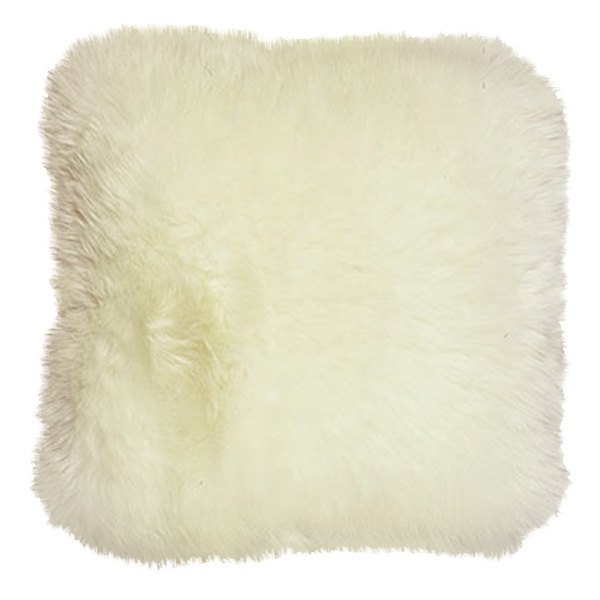 US Sheepskin® - 14" Square White Decorative Pillow with Brown Tips