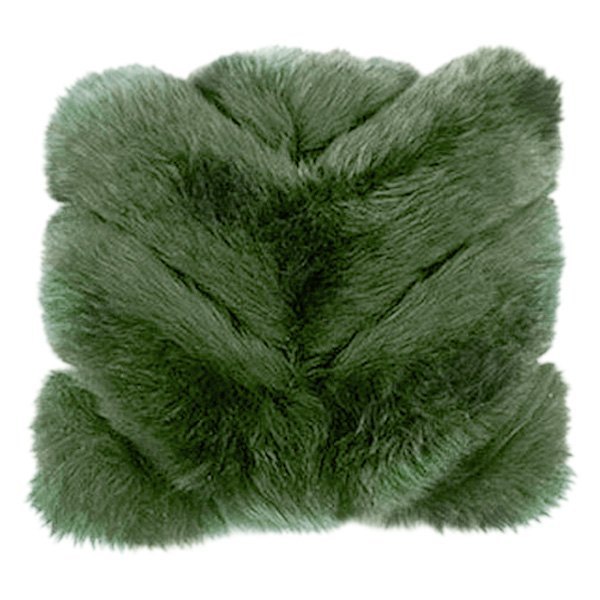 US Sheepskin® - Chevron Design 14" Square Evergreen Decorative Pillow
