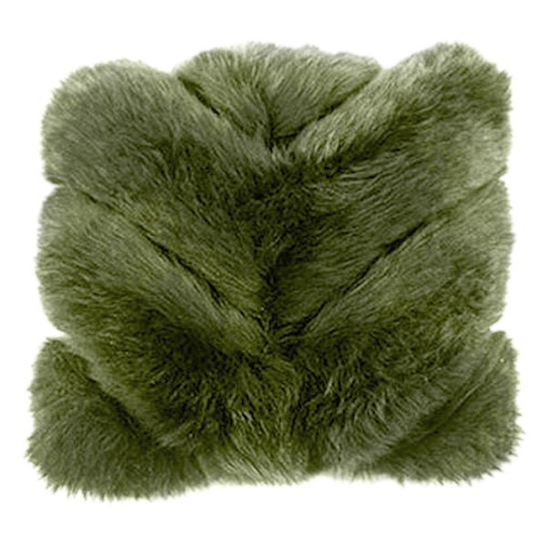 US Sheepskin® - Chevron Design 14" Square Moss Decorative Pillow
