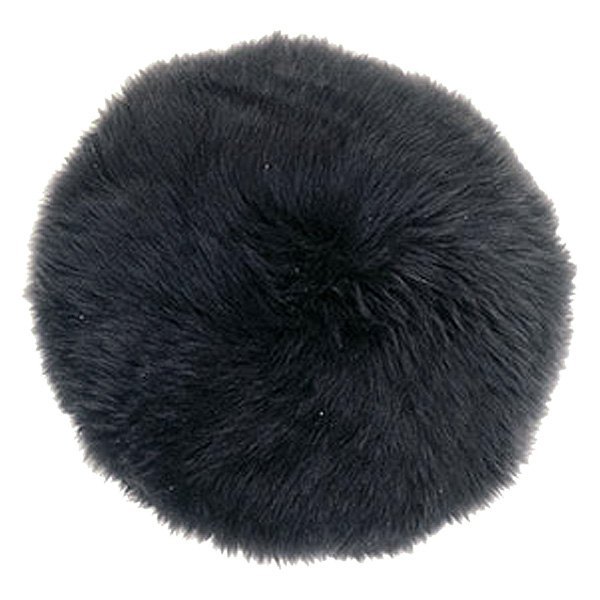 US Sheepskin® - 14" Round Blue Decorative Pillow with Black Tips