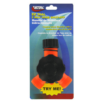 Valterra® - EZ Dial Orange Plastic Double Hose Shut-Off Valve (3/4" FPT x 3/4" MPT x 3/4" MPT)