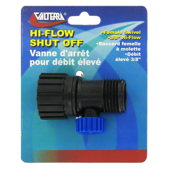 Valterra® - Black Plastic High Flow Single Hose Shut-Off Valve (3/4" FPT x 3/4" MPT)